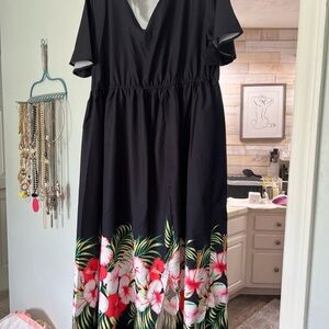 Floral Black Dress